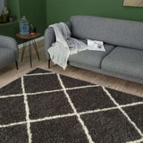 Moroccan Dark Grey Shaggy Plush Indoor Floor Rug 540 | The Rugs