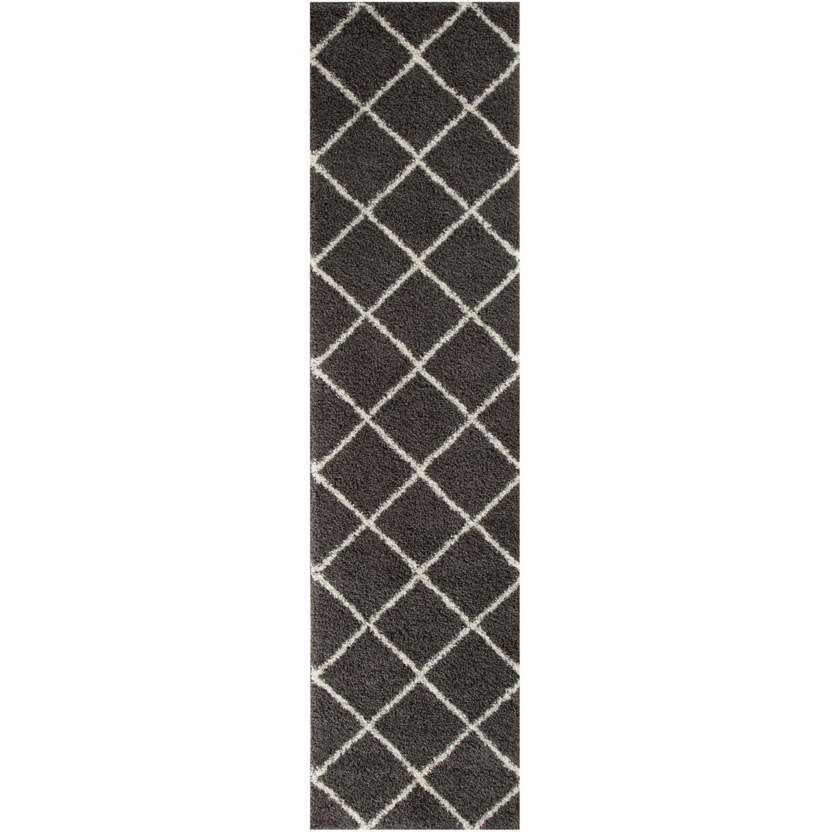 Moroccan Dark Grey Shaggy Plush Indoor Floor Rug 540 | The Rugs