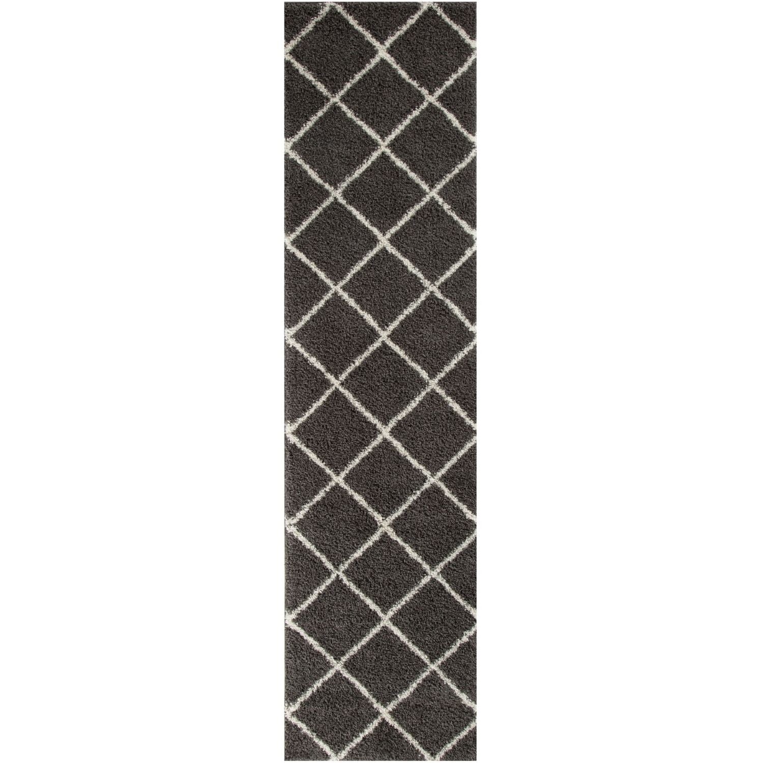 Moroccan Dark Grey Shaggy Plush Indoor Floor Rug 540 | The Rugs