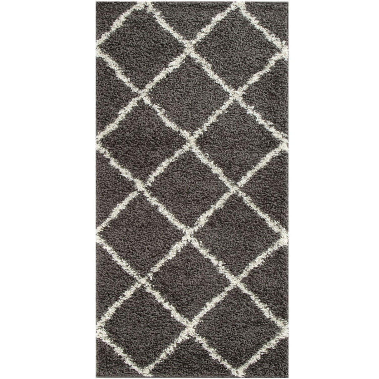 Moroccan Dark Grey Shaggy Plush Indoor Floor Rug 540 | The Rugs