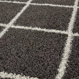 Moroccan Dark Grey Shaggy Plush Indoor Floor Rug 540 | The Rugs