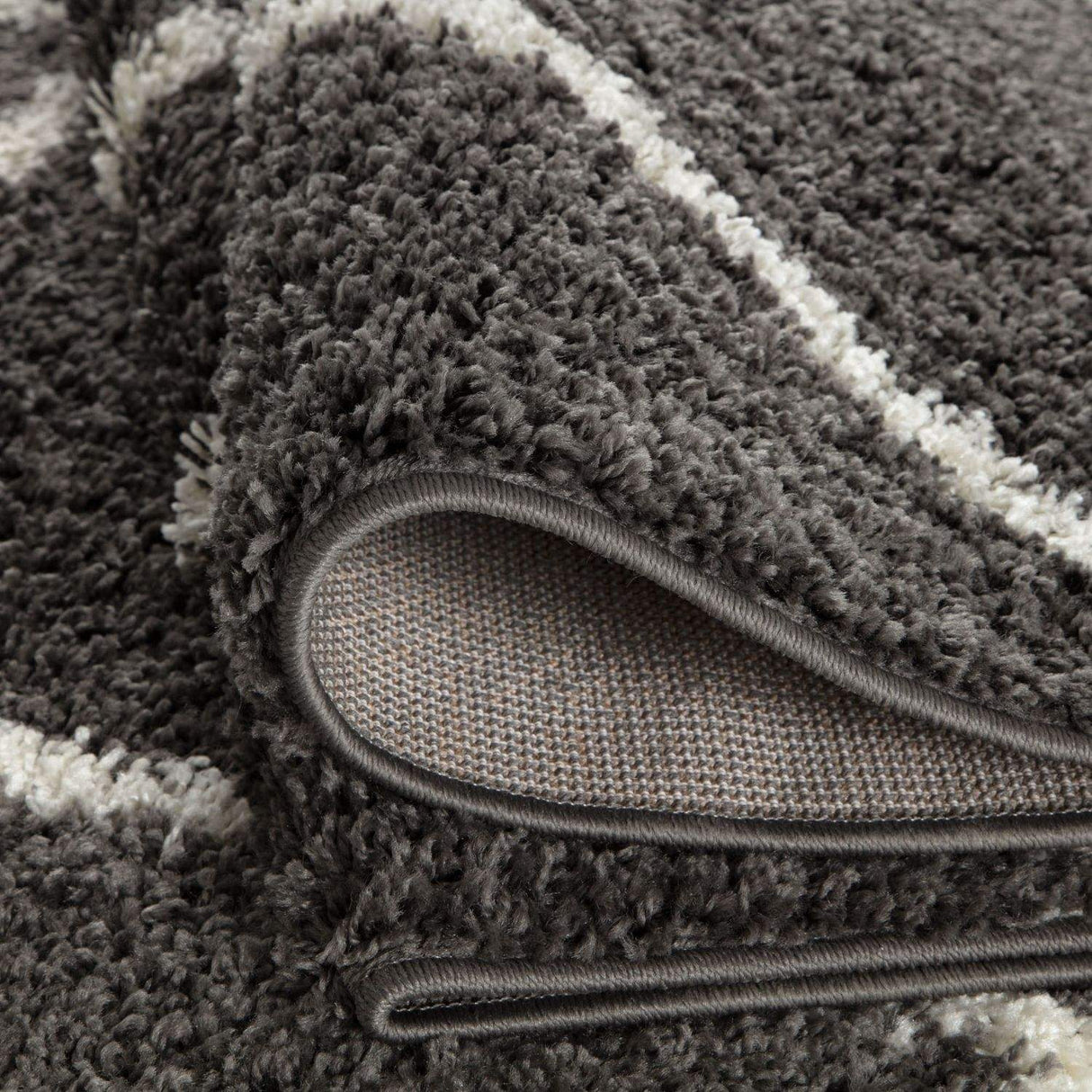 Moroccan Dark Grey Shaggy Plush Indoor Floor Rug 540 | The Rugs