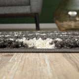 Moroccan Dark Grey Shaggy Plush Indoor Floor Rug 540 | The Rugs