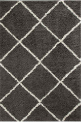 Moroccan Dark Grey Shaggy Plush Indoor Floor Rug 540 | The Rugs