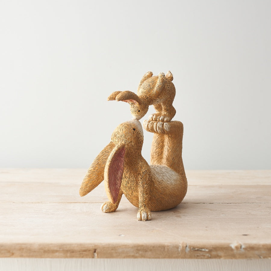 Blush & Bale Kissing Bunnies - 18cm x 17.5cm x 8.5cm