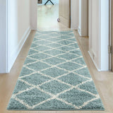 Moroccan Duck Egg Blue Shaggy Rug | 550