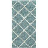 Moroccan Duck Egg Blue Shaggy Rug | 550
