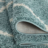 Moroccan Duck Egg Blue Shaggy Rug | 550