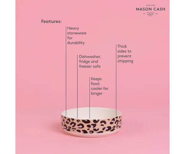 Mason Cash Leopard Print Cat Bowl, 350ml