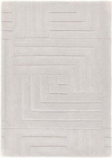 The Rugs Maze Grey Geometric Wool Rug - Hand-Tufted 17 mm