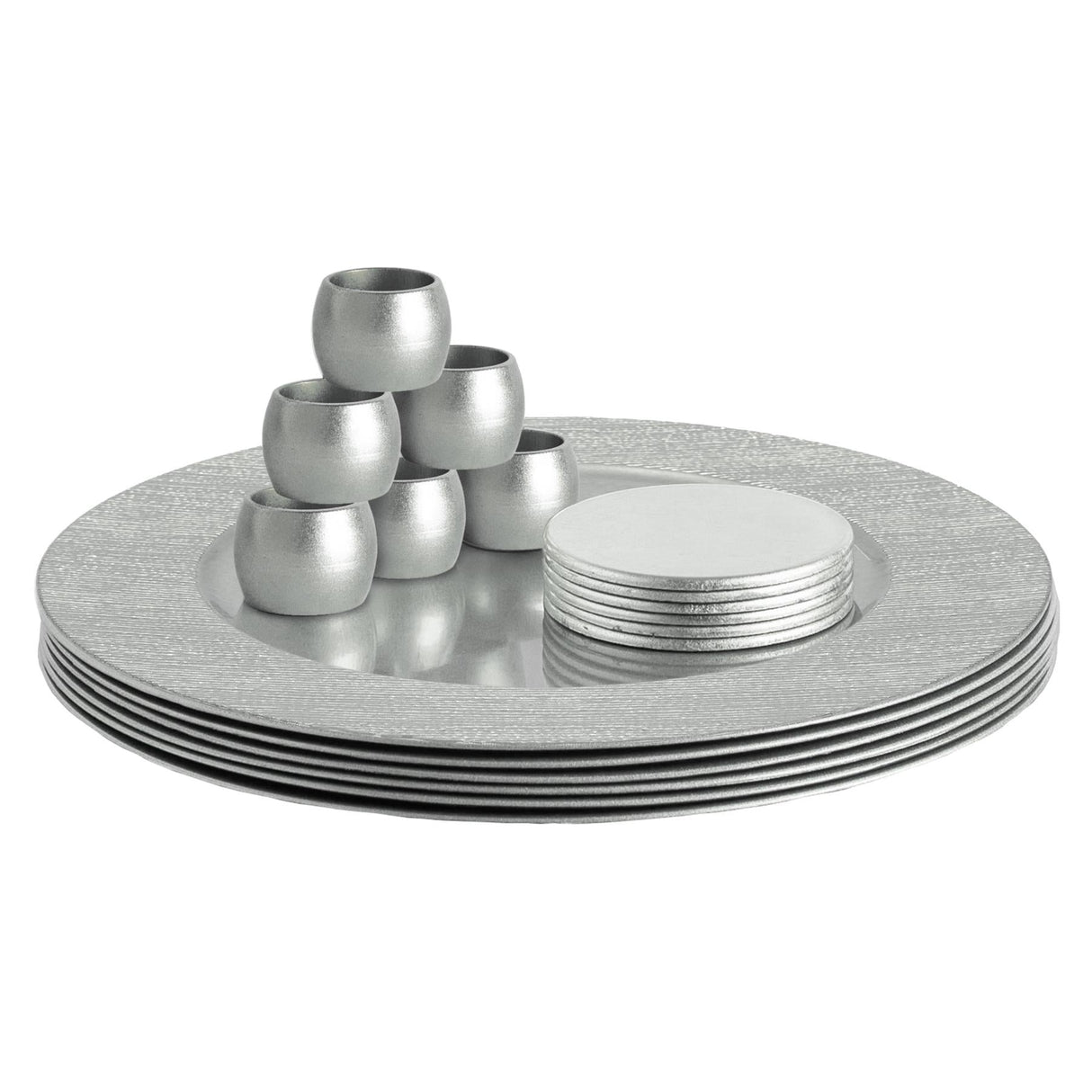 Rinkit Round Ribbed Charger Plates Set 33cm - 18pc