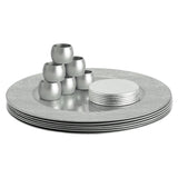 Rinkit Round Ribbed Charger Plates Set 33cm - 18pc