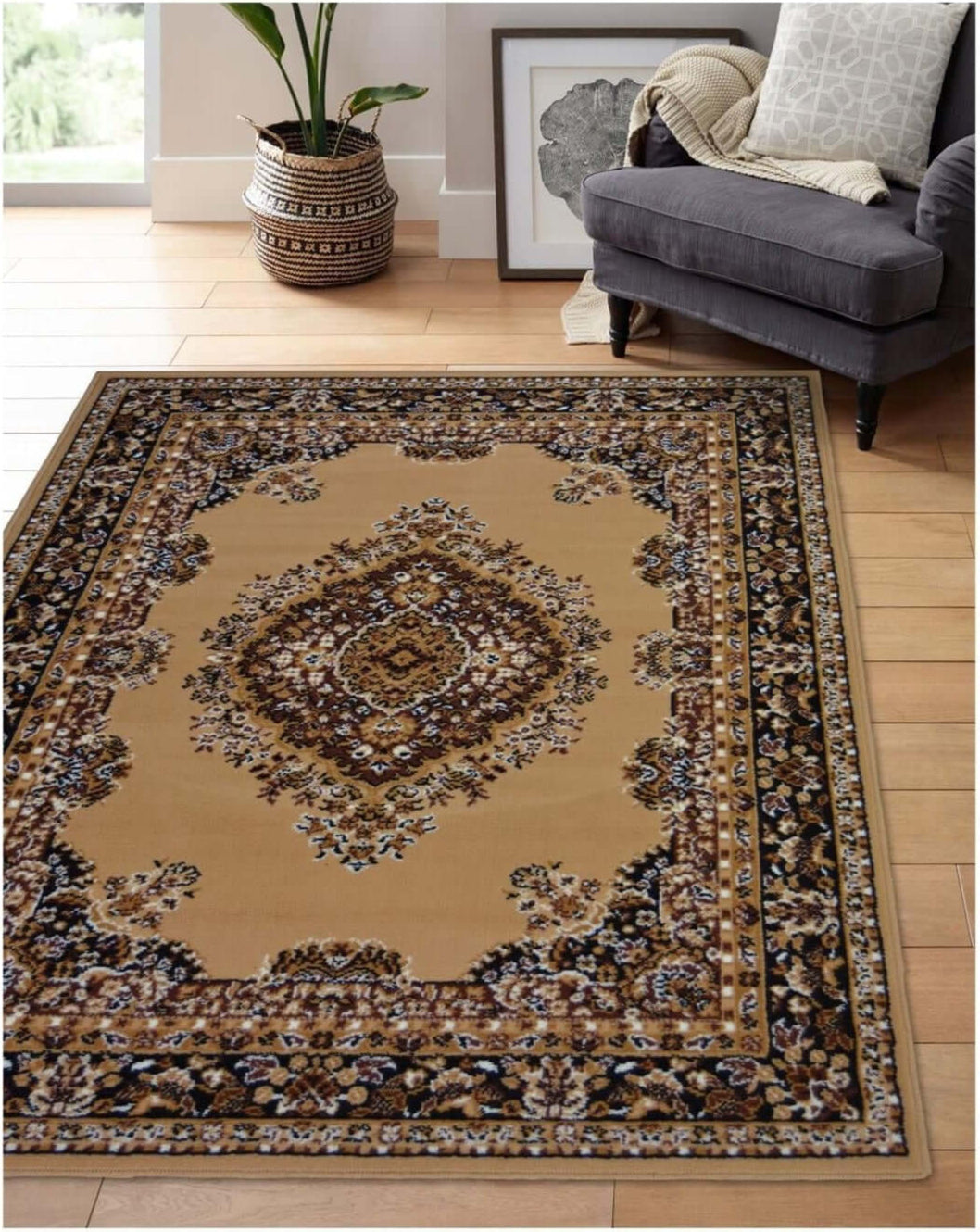 Maestro Traditional Brown Rug | 100% polypropylene