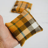 Lou-bees Soft Burnt Orange Highland Tartan Hand Warmers