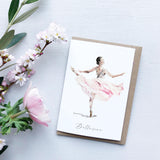Watercolour Ballerina Greeting Card | Katie Hipwell Design