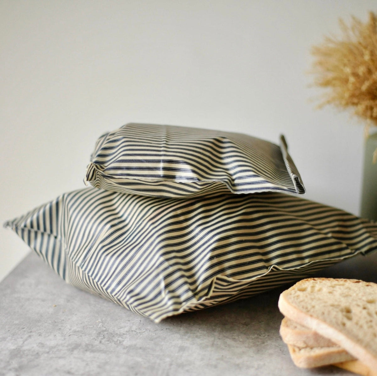 Lou-bees Navy Striped Bread Bag