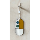 Mini Geometric Mid‑Century Green & Yellow Wall Art
