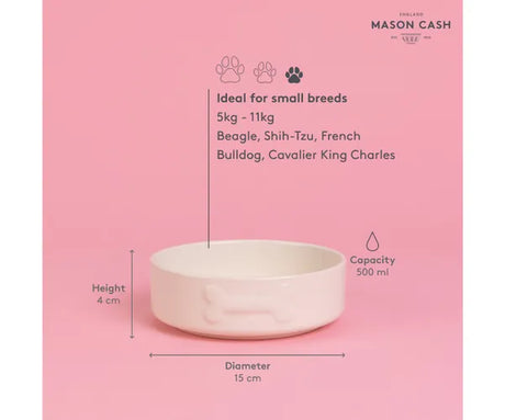 Mason Cash Colour Mix Dog Bowl, 15cm, Cream
