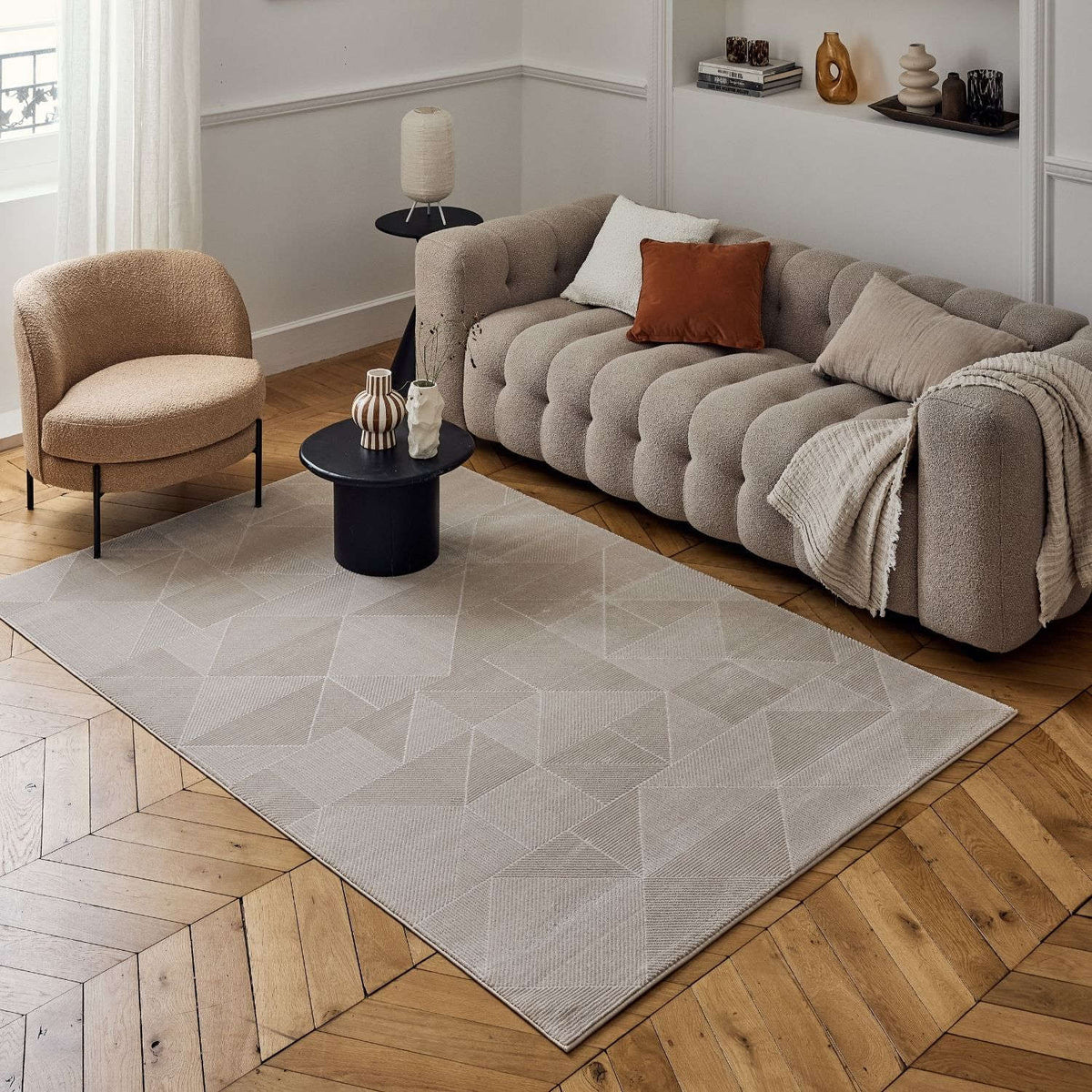 Carmel Beige Rug Abstract 6000 by The Rugs