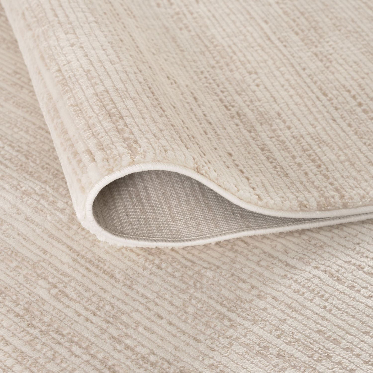 Carmel Cream-Beige Striped Rug 6010 by The Rugs