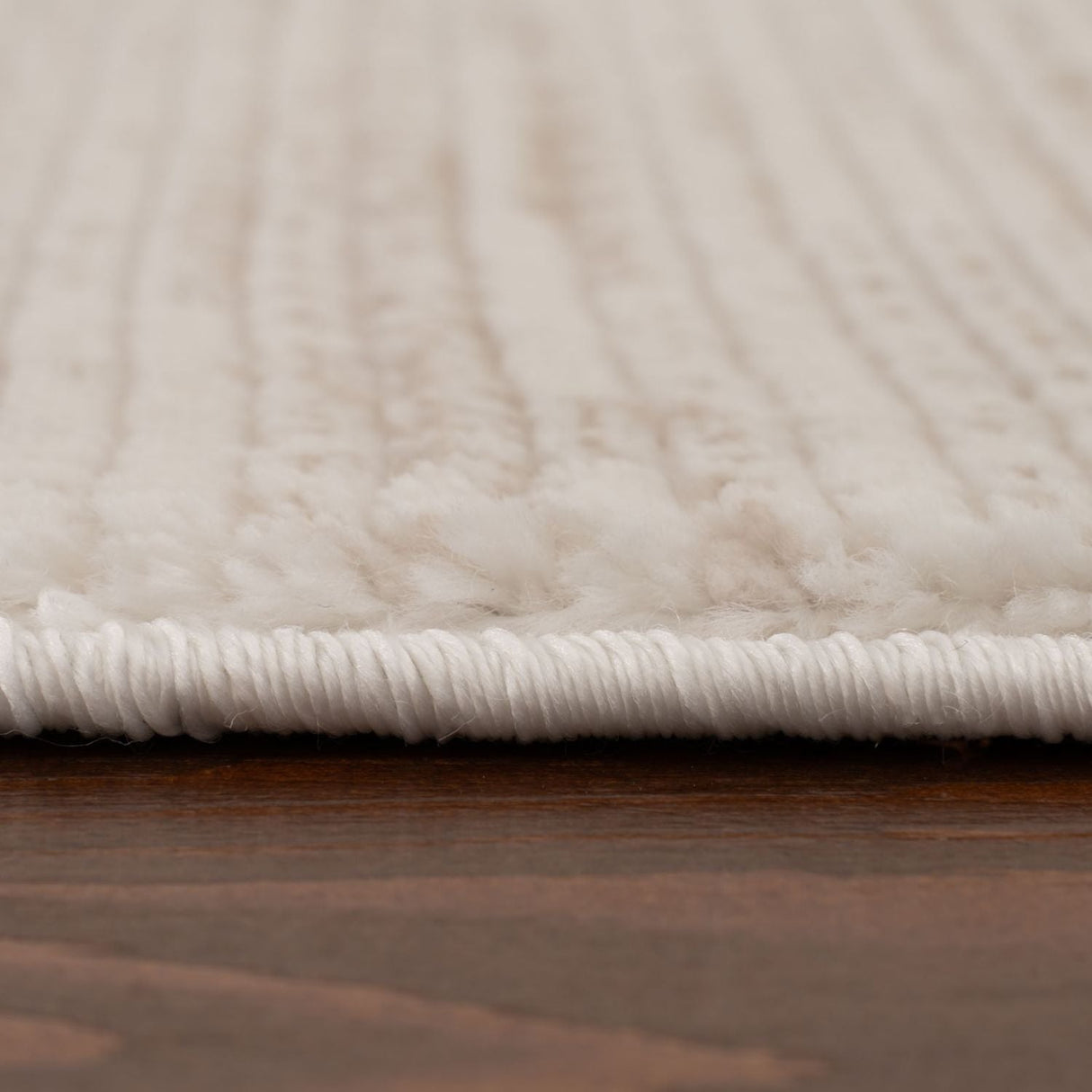 Carmel Cream-Beige Striped Rug 6010 by The Rugs