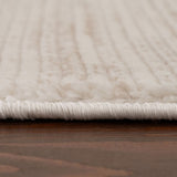 Carmel Cream-Beige Striped Rug 6010 by The Rugs
