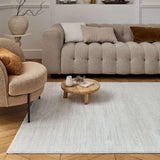 Carmel Cream-Beige Striped Rug 6010 by The Rugs