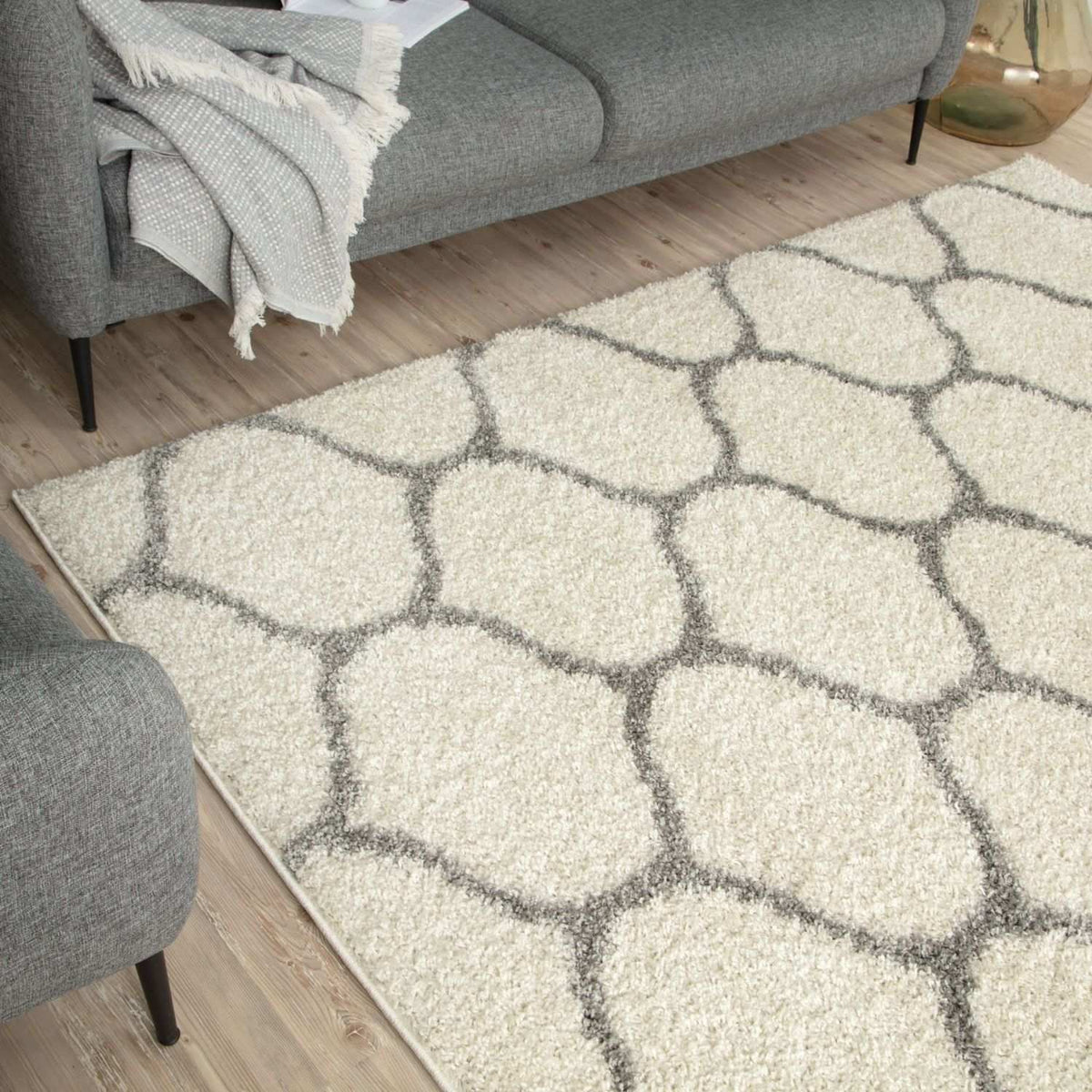 The Rugs - Moroccan Ivory Shaggy Rug | 600