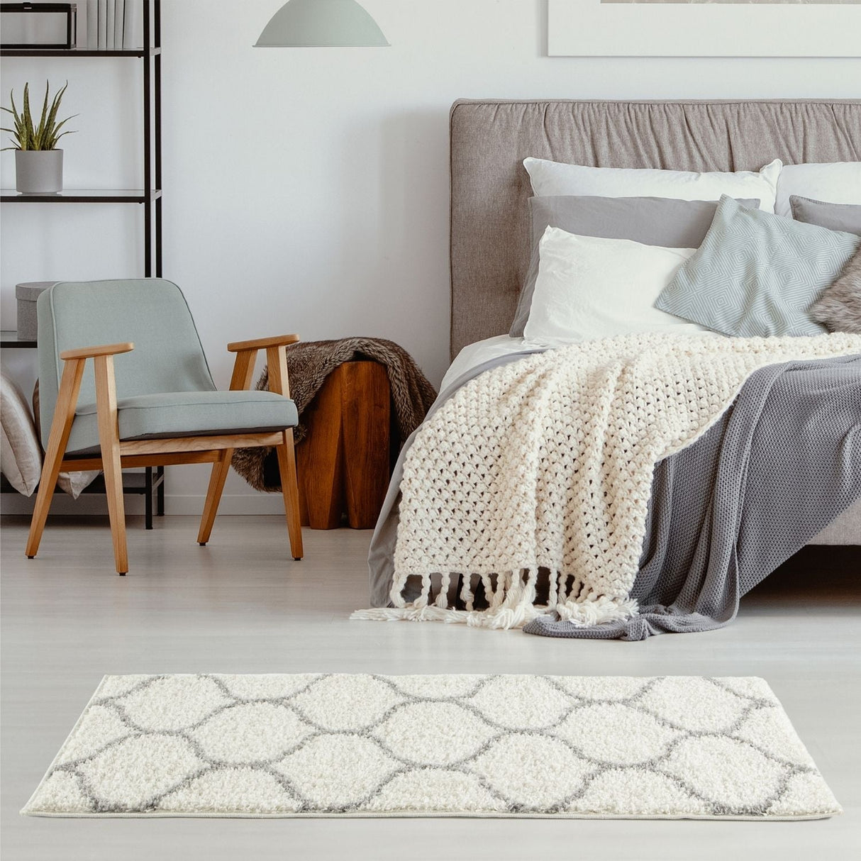 The Rugs - Moroccan Ivory Shaggy Rug | 600