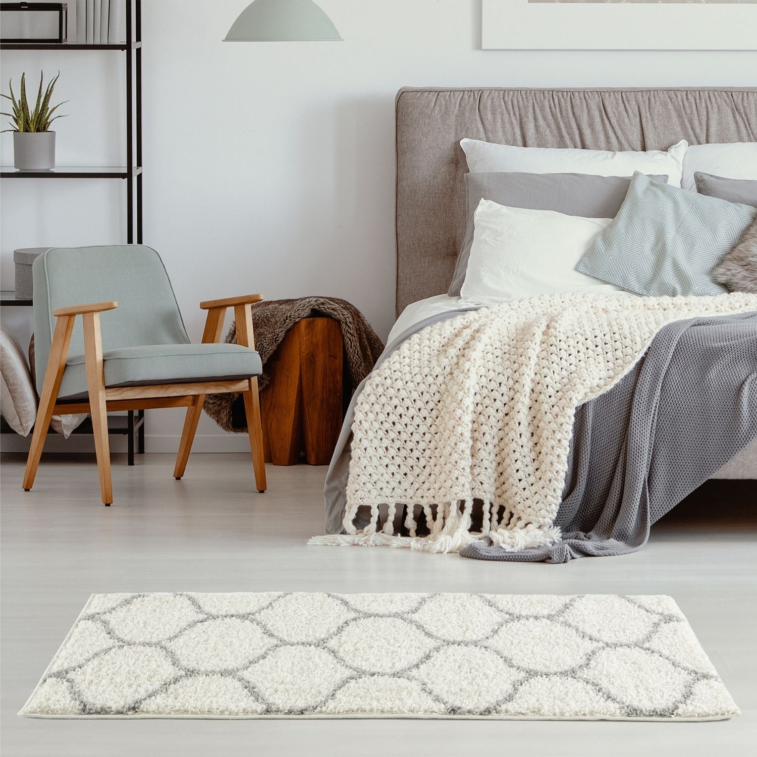 The Rugs - Moroccan Ivory Shaggy Rug | 600