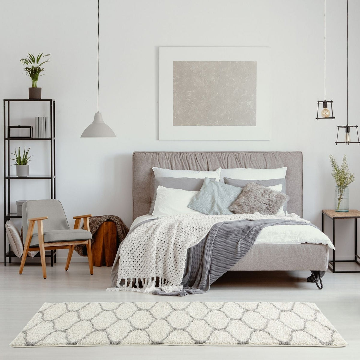 The Rugs - Moroccan Ivory Shaggy Rug | 600
