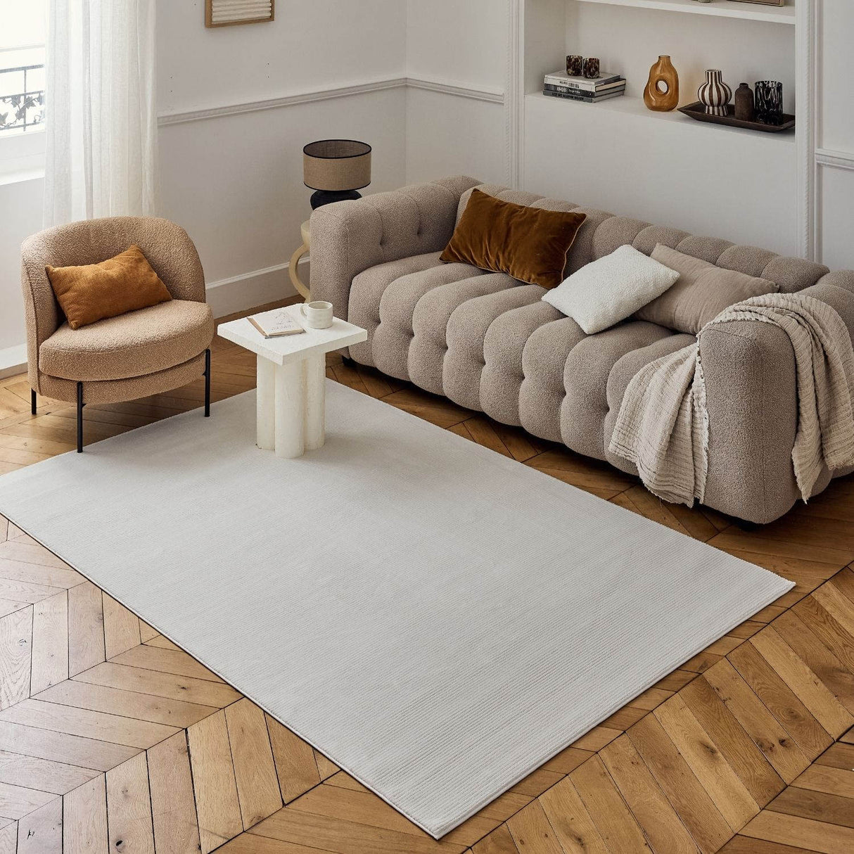 The Rugs Carmel Cream Striped Rug 6010
