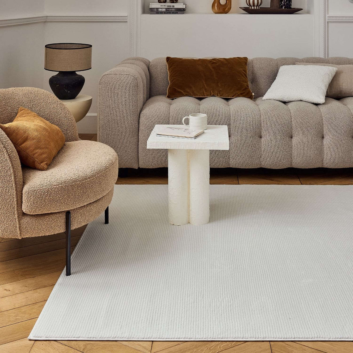 The Rugs Carmel Cream Striped Rug 6010