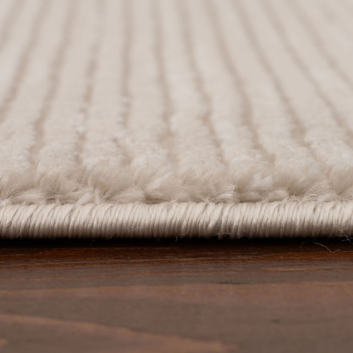 Carmel Beige-Cream Striped Rug | 6020