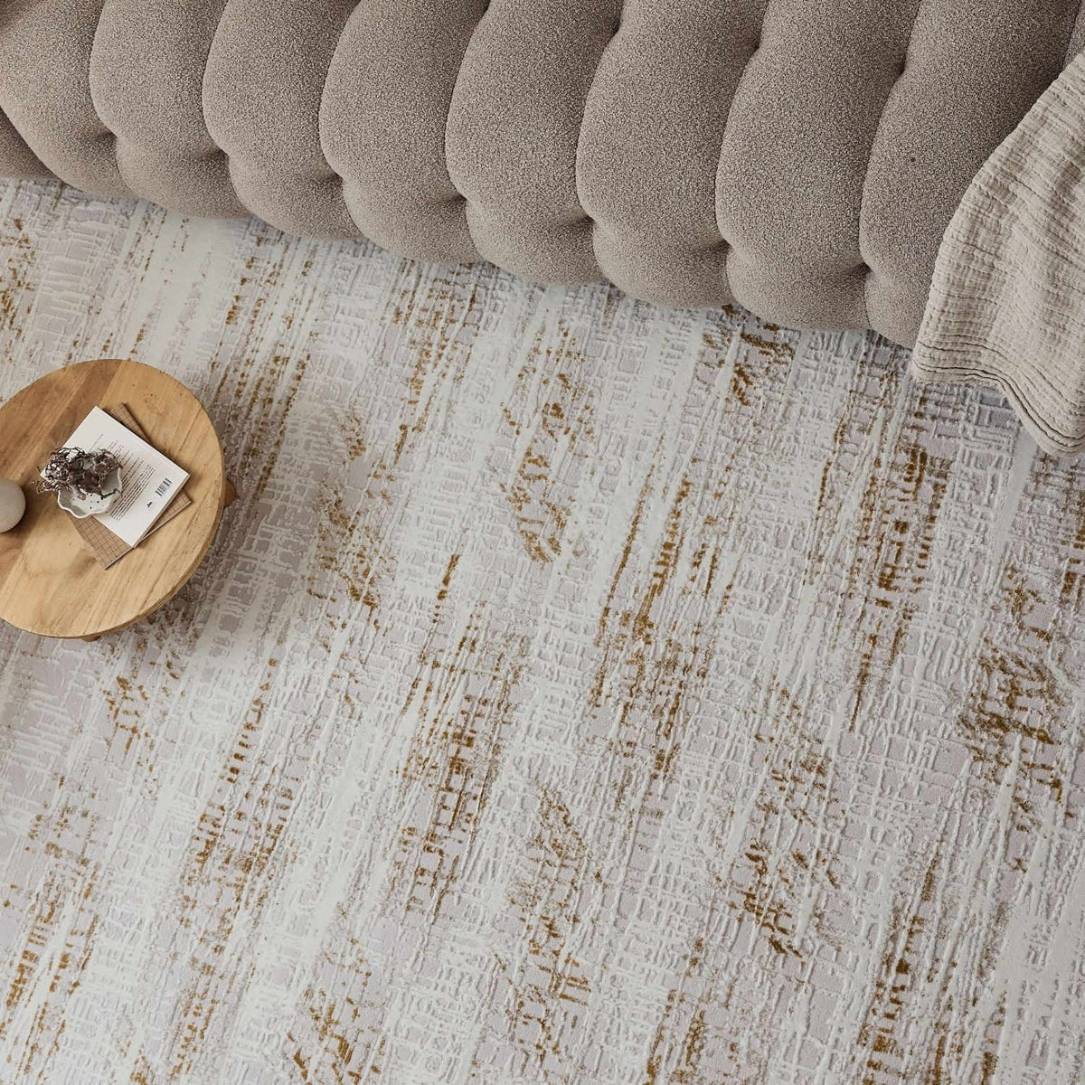 Carmel Cream‑Gold Abstract Rug 6030 by The Rugs