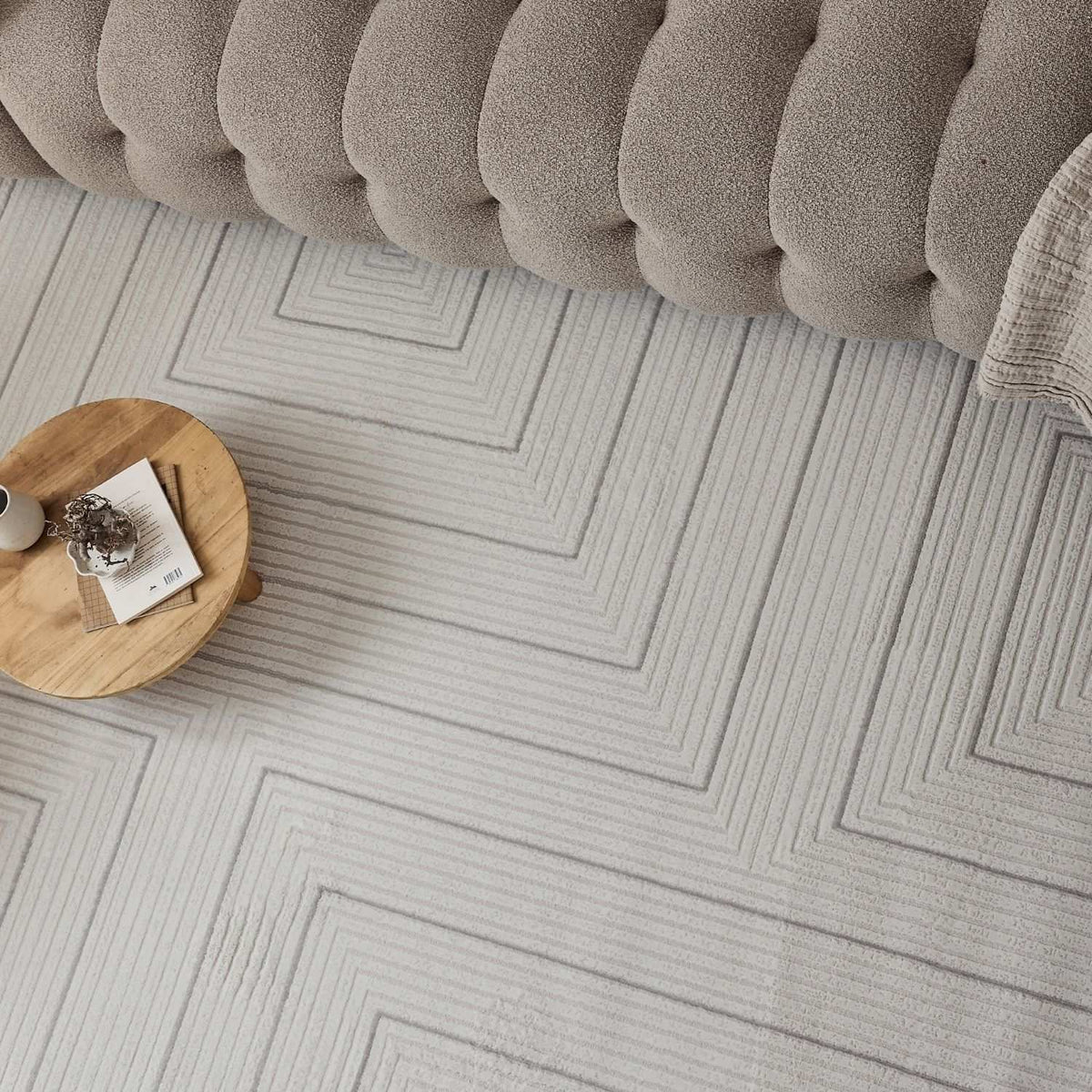 The Rugs Carmel Cream‑Grey Geometric Rug 6040