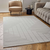 The Rugs Carmel Cream‑Grey Geometric Rug 6040