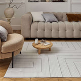 The Rugs Carmel Cream‑Grey Geometric Rug 6040