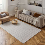 The Rugs Carmel Cream‑Grey Geometric Rug 6040