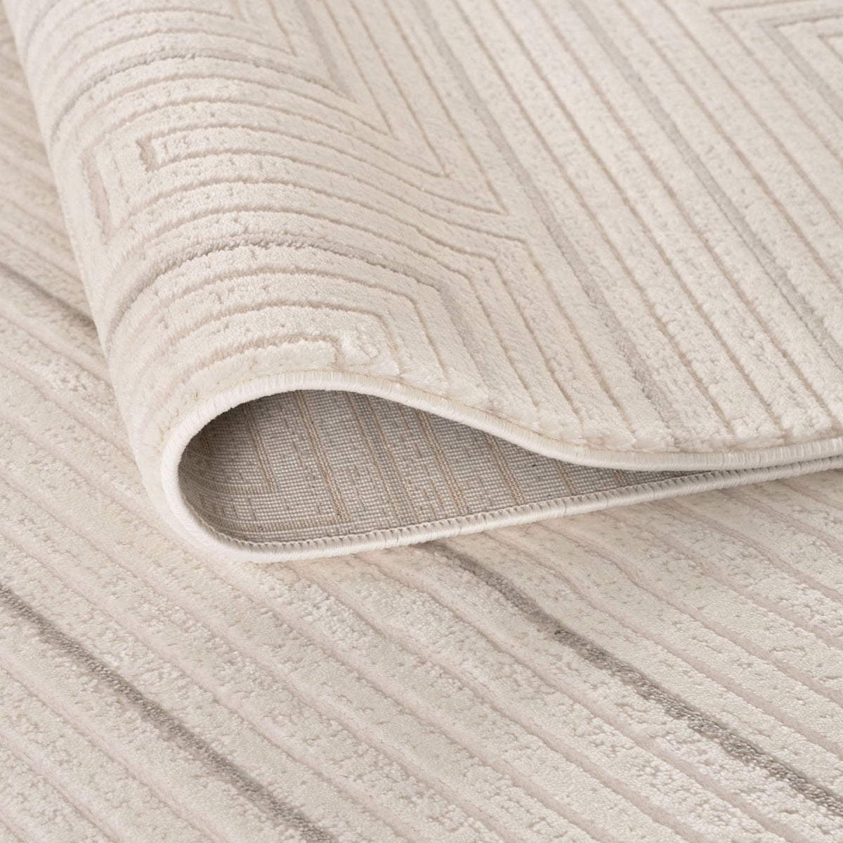 The Rugs Carmel Cream‑Grey Geometric Rug 6040