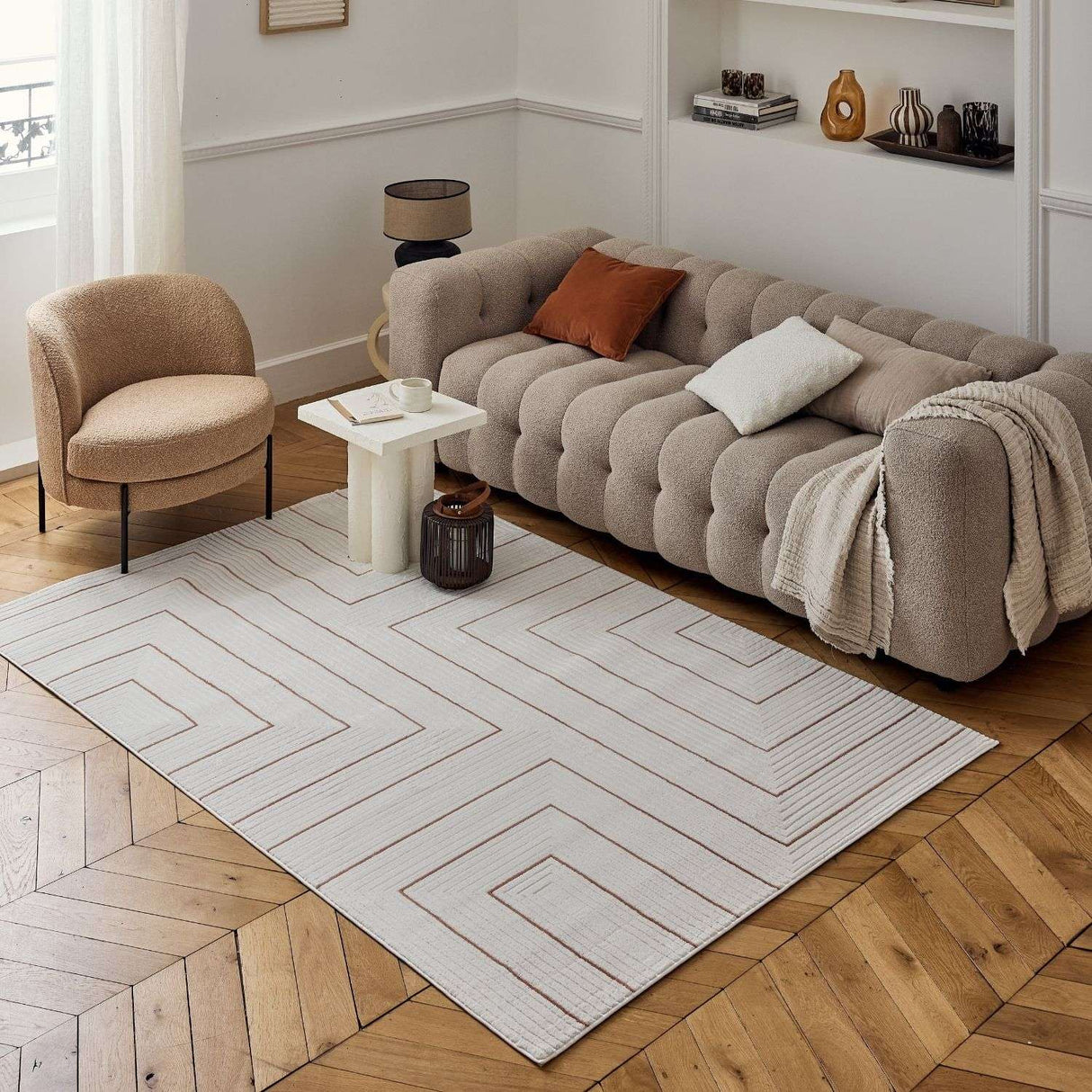 The Rugs Carmel Cream-Terra Geometric Rug 6040