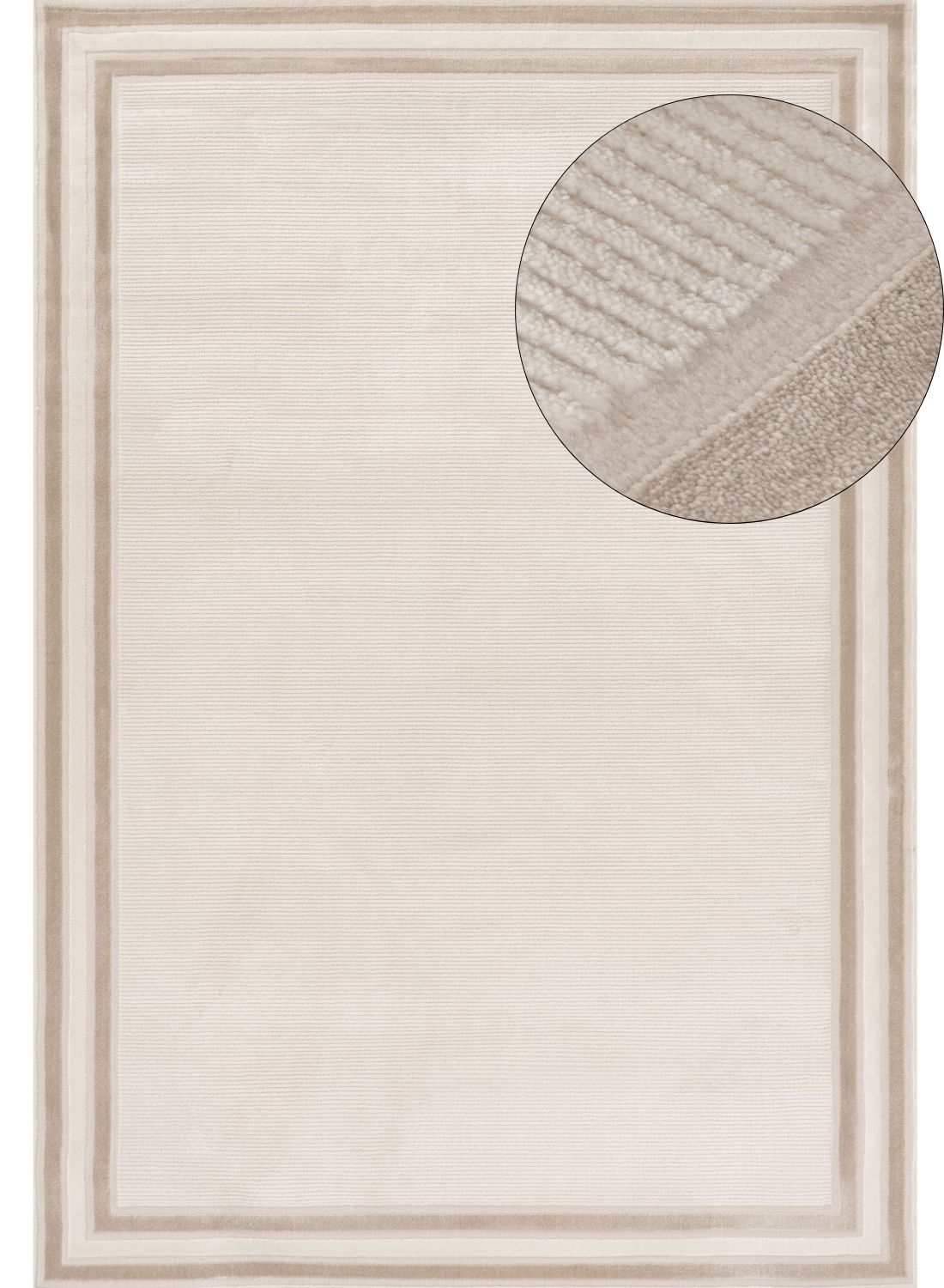 Carmel Cream‑Beige Bordered Rug 6060 from The Rugs