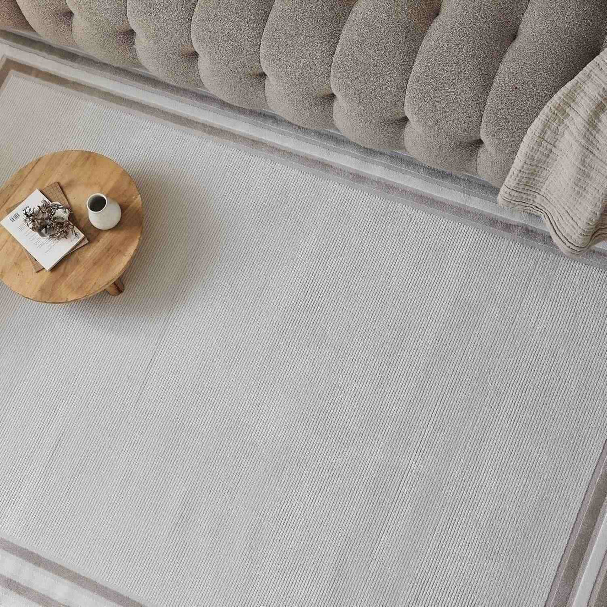 Carmel Cream‑Beige Bordered Rug 6060 from The Rugs