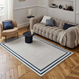 Carmel Cream‑Blue Bordered Rug 6060 | The Rugs