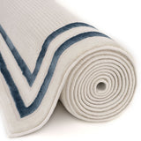 Carmel Cream‑Blue Bordered Rug 6060 | The Rugs