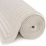 Carmel Cream Bordered Rug | 6060 - Plush 10mm pile