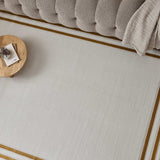 Carmel Cream-Gold Bordered Rug 6060 by The Rugs