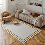 Carmel Cream-Gold Bordered Rug 6060 by The Rugs