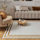 Carmel Cream-Gold Bordered Rug 6060 by The Rugs