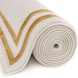 Carmel Cream-Gold Bordered Rug 6060 by The Rugs
